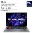 Acer Predator Triton Neo 16 -16 in Gaming Laptop, Intel Core Ultra 9 185H - 32GB RAM, 1TB SSD, 8 GB NVIDIA GeForce RTX 4070